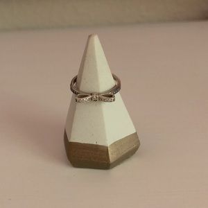 Pandora Silver Sparking Bow Ring - Size 8